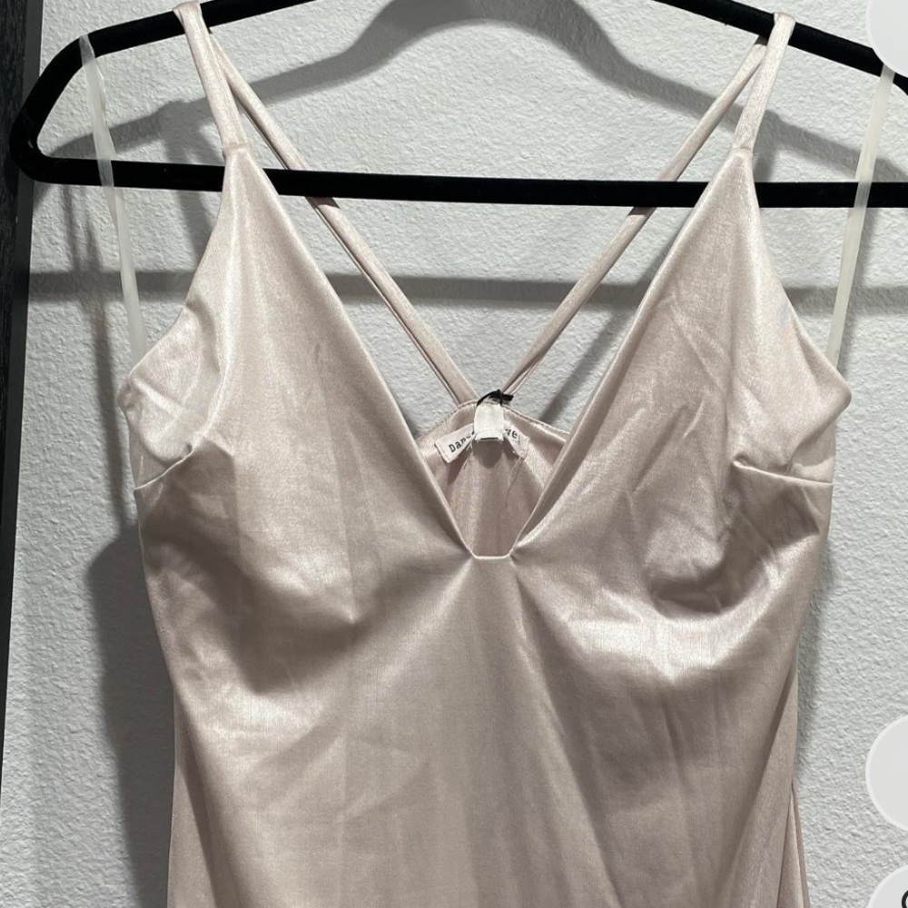 Champagne fitted dress. Brand new